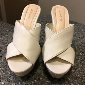 Cream color wedge, size 7, open toe